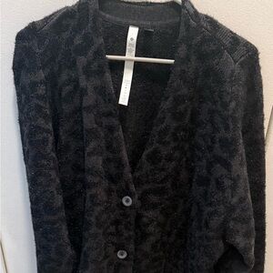 Lululemon Athletica Black Wool Cardigan Size L